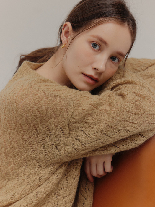 MOHAIR LOOSE FIT KNIT_CAMEL