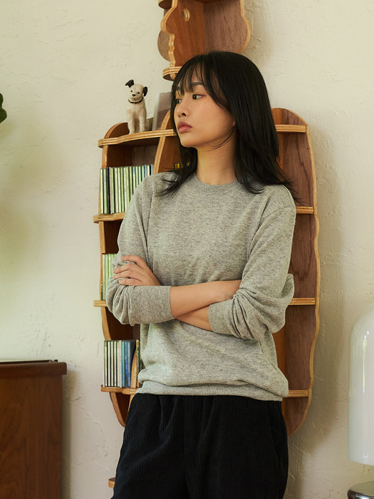 basic cashmere blended knit_grey_남녀공용