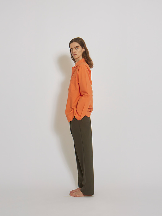 100% Cotton Pajamas for Unisex (Orange/DeepGreen)