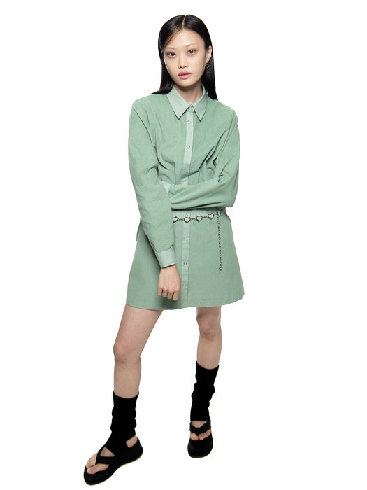 CORDUROY JUMP SUIT DRESS GREEN