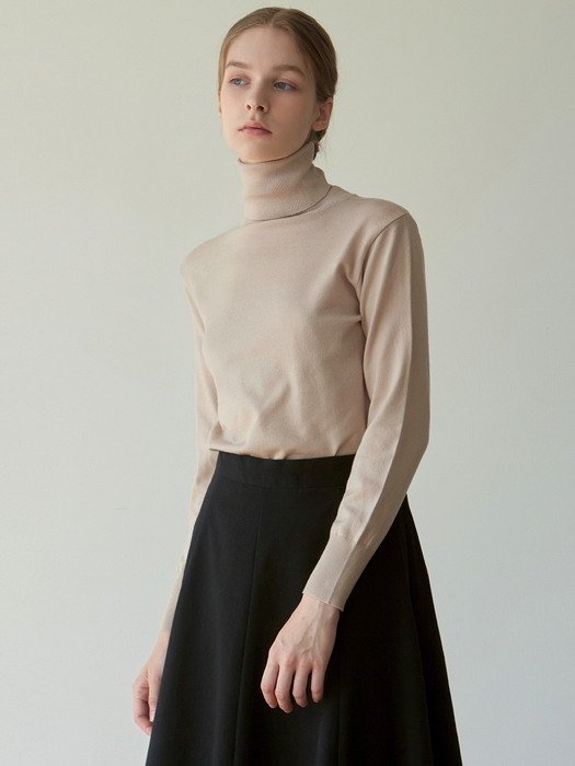 TURTLENECK KNIT TOP_COCOA