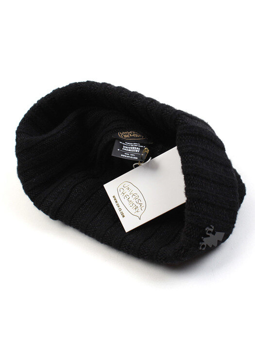 Black GD Wool Short Beanie 숏비니