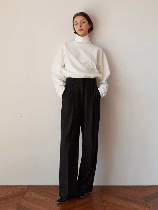 TOW WOOL TWILL SEMI WIDE TROUSER_2 COLOR