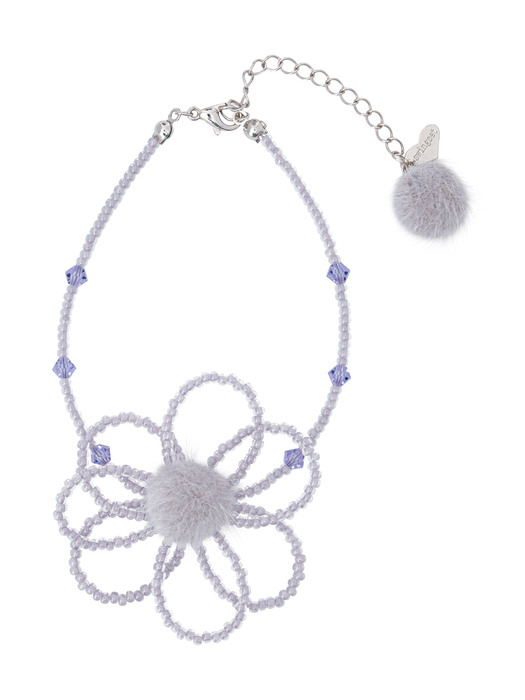 Doodling Flower Beads Bracelet (Lavender)
