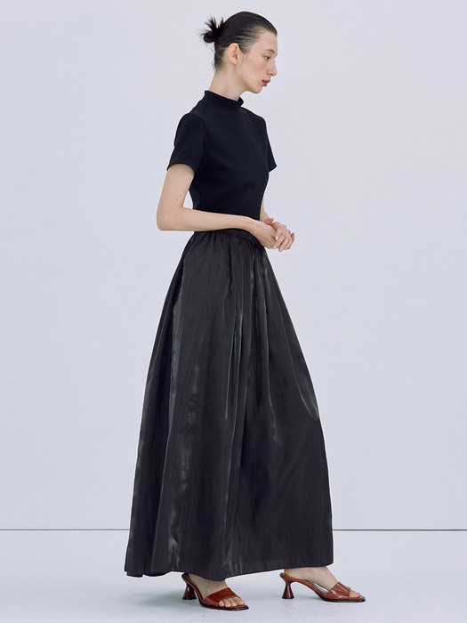 Coloration Glossy Dress_Black