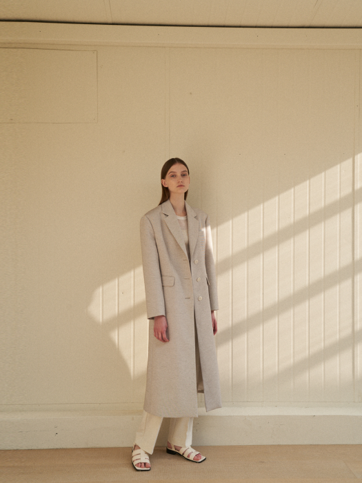 r e Ensemble Linen 3Button Coat_BEIGE