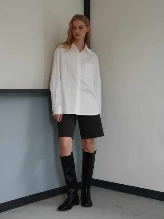 TWO WAY OVERLAP SHIRT WHITE