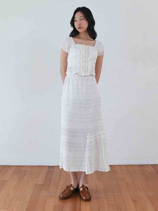 Clara ruffle skirt (white)