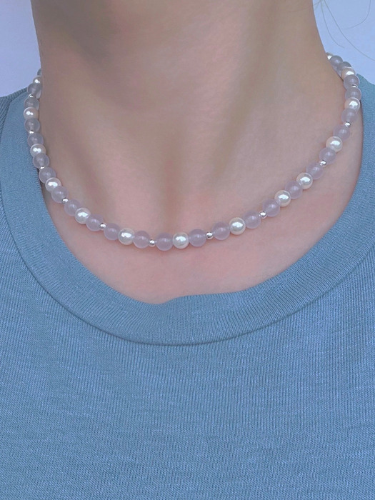 Mary Pearl Necklace 마리 실버 진주 백옥 목걸이 (Silver925)