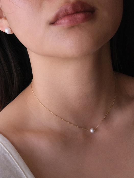 One Pearl Necklace (silver925)(2color)