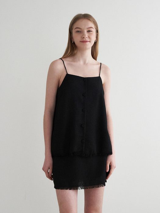 Summer tweed sleeveless - black