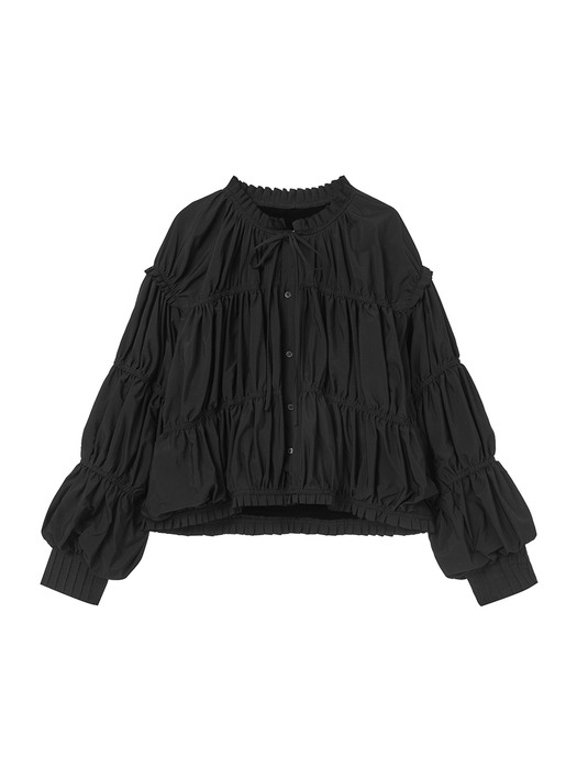 Shirring Reversible Blouse_Black VC2278BL017M