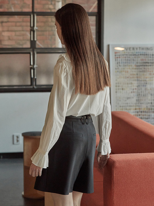 Ruffled neck blouse - Off white