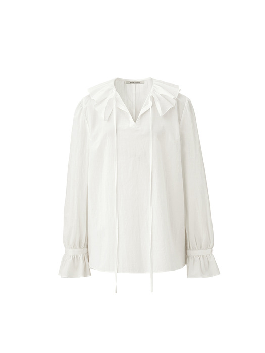 Ruffled neck blouse - Off white