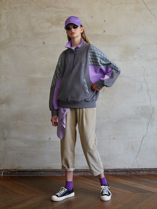 Purple Zip-up Anorak Sweatshirt