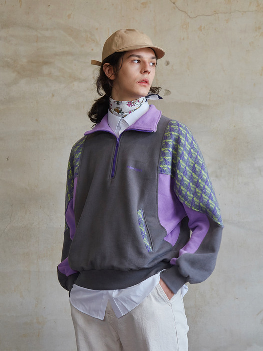 Purple Zip-up Anorak Sweatshirt