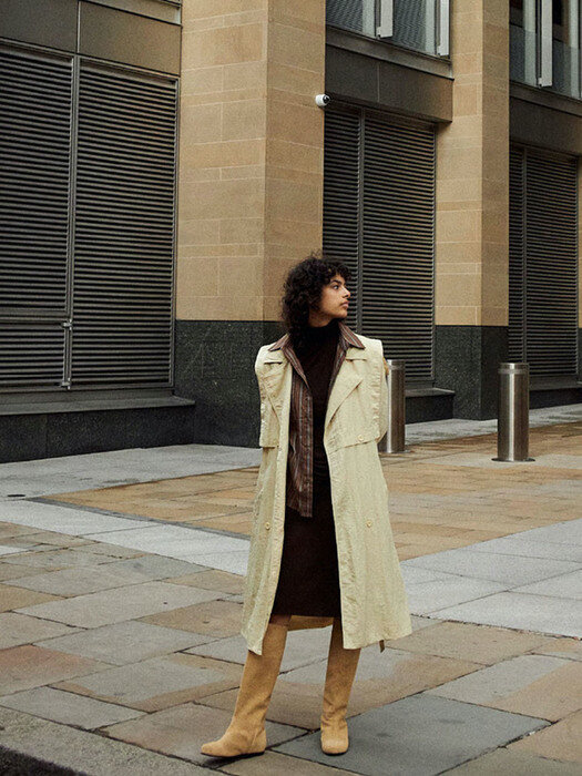 Double trench coat [ Yellow ]