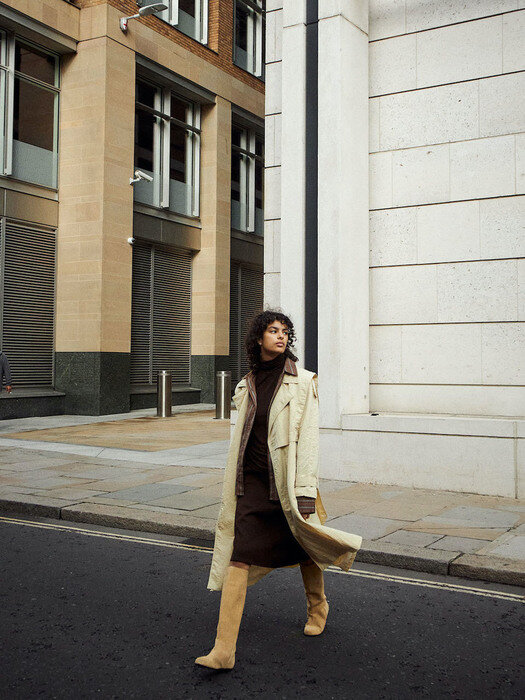 Double trench coat [ Yellow ]