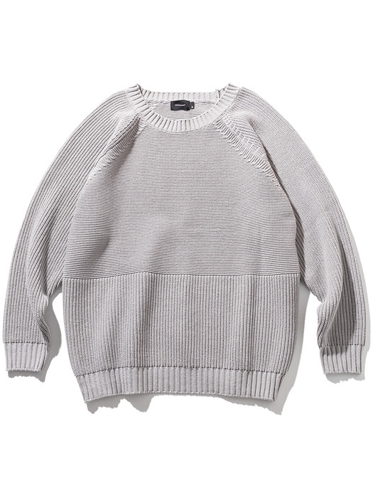 HALF INCISION OVERSIZED KNIT MFTNT002-GY