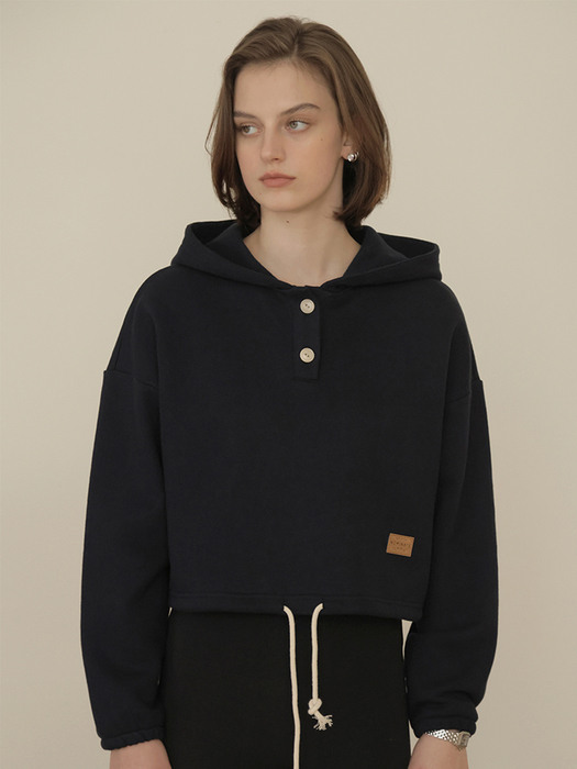 NY Cropped Hoodie_Navy