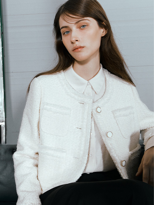 [단독기획] Blanc Crop Tweed Jacket_2 colors