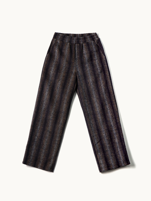 [리퍼브]Easy wide banding pants Brown blue
