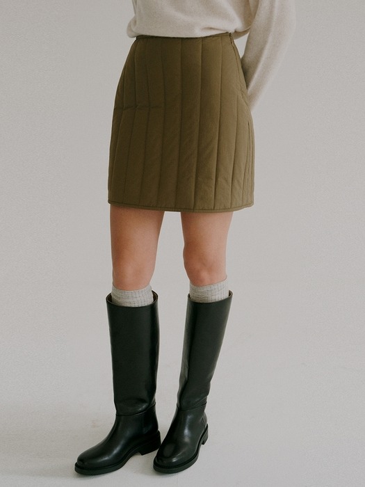 quilting mini skirt (olive)