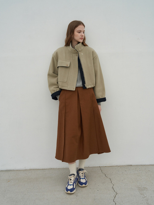 Cotton point Skirt (Brown)