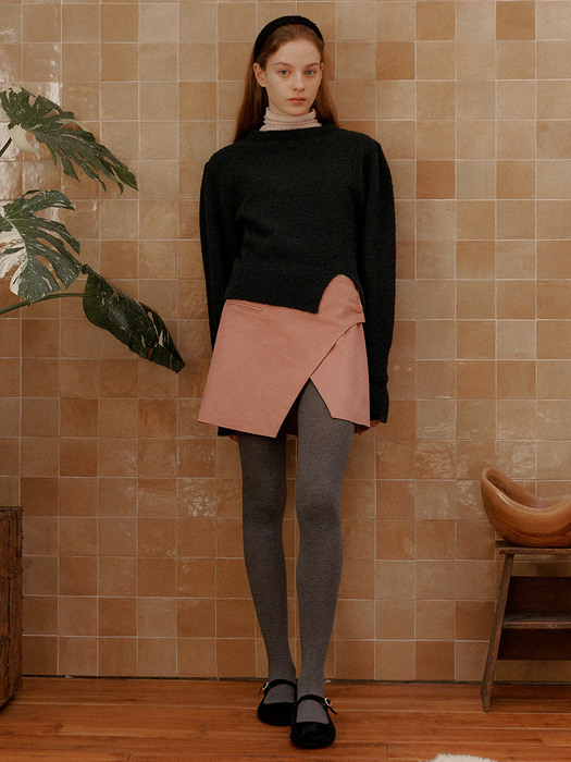 3.77 Suede wrap skirt (Pink)