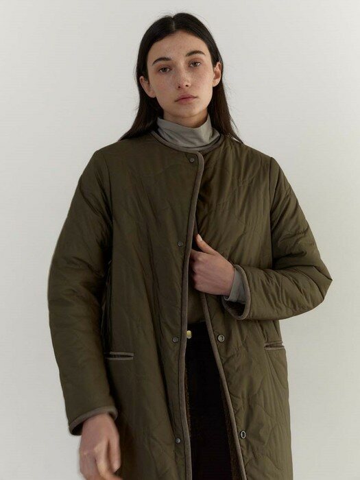 eco shearing warmy reviersible coat-khaki