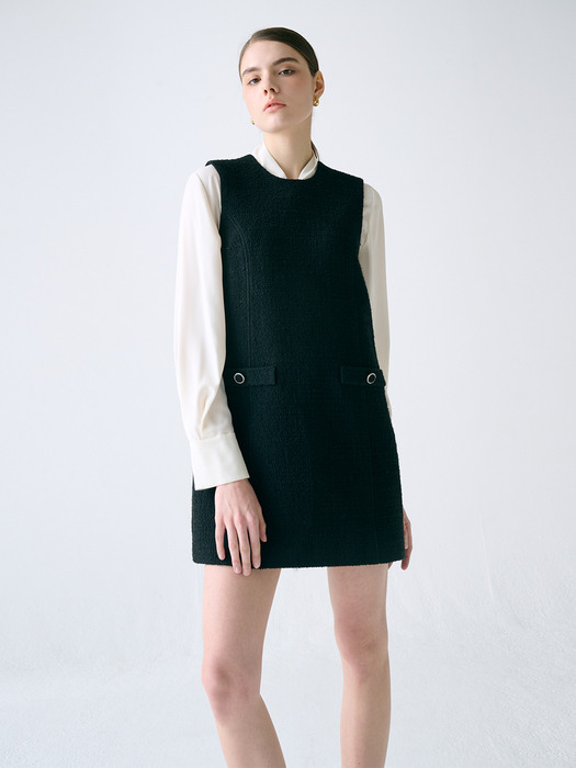 [TWEED] Sleeveless Tweed Mini Dress