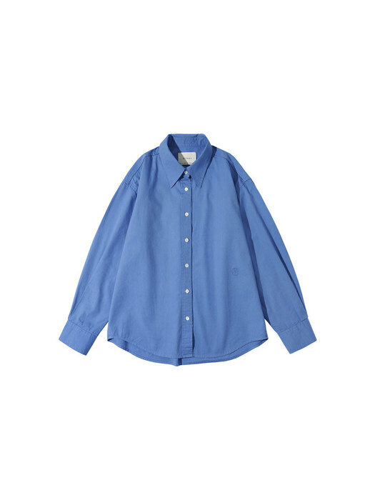 SITP5088 Loosefit silky oxford shirt_Deep blue