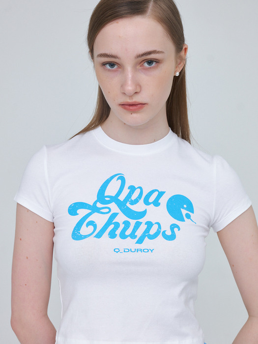 Qpachups Cropped T-Shirt - Sky Blue