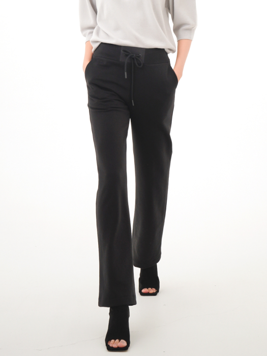 Bending Jersey Semi Wide Pants _Black