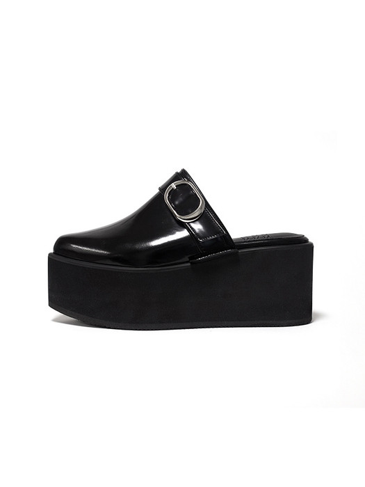 Platform Glossy Backless Loafer / 7cm