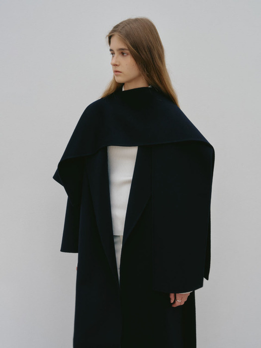 PONT NEUF Cashmere Handmade Unbalance Muffler_Royal Navy