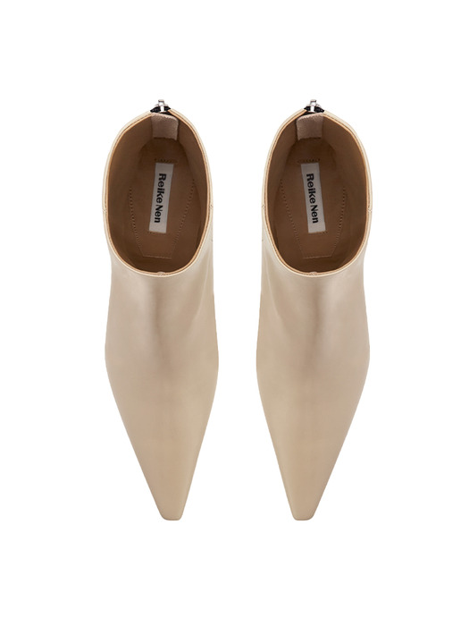 Pointed Ankle Boots / Beige