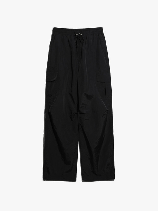 String Cargo Sharing Jogger Pants Black