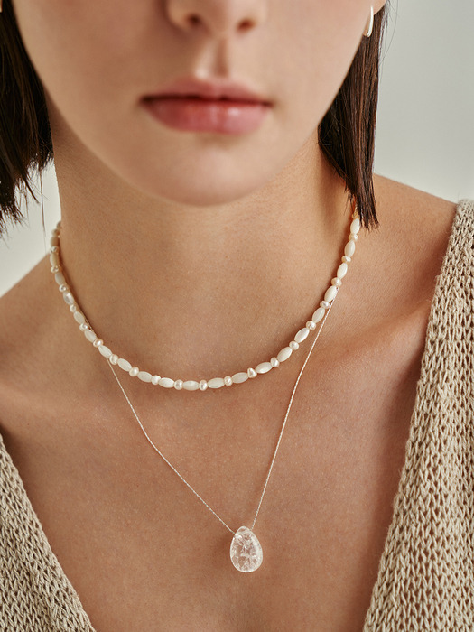Simone natural Crystal drop Necklace