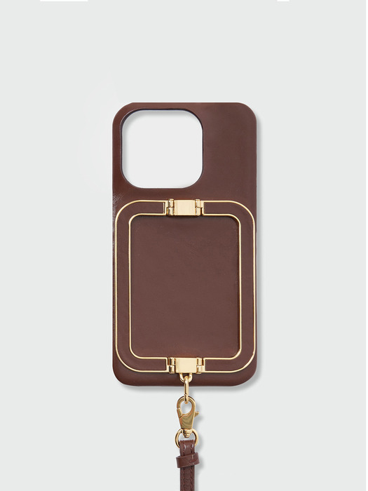 Phone Case Liney with Strap Chocolate Brown