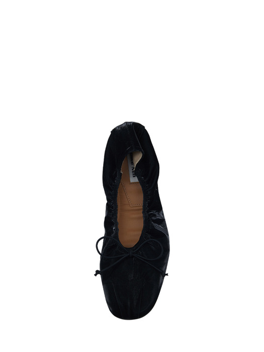  Toe-shirring Ballet Flats / BLACK 