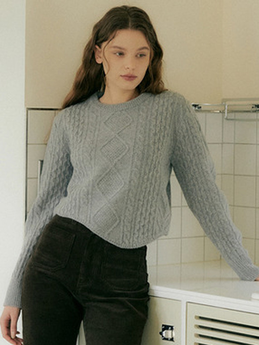 158 [cashmere] wave knit (d/gray)