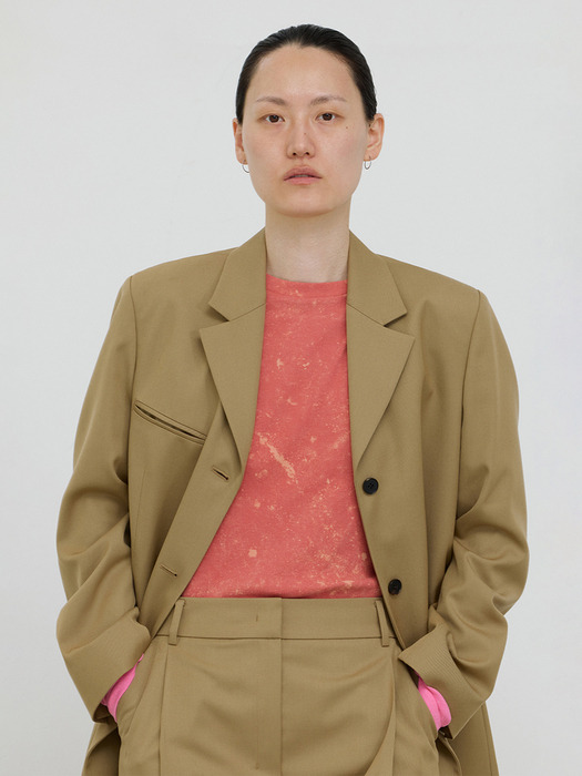 3 BUTTON SINGLE-BREASTED JACKET _ CAMEL