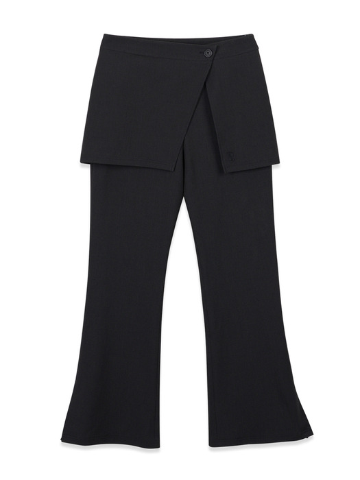 Anemoia 2-Way Layered Skirt Pants [CHARCOAL]