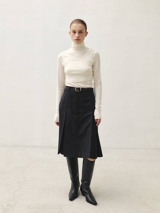 RTW PLEATED MID SKIRT_2COLORS