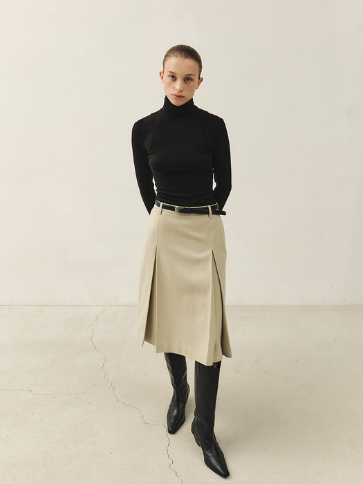 RTW PLEATED MID SKIRT_2COLORS