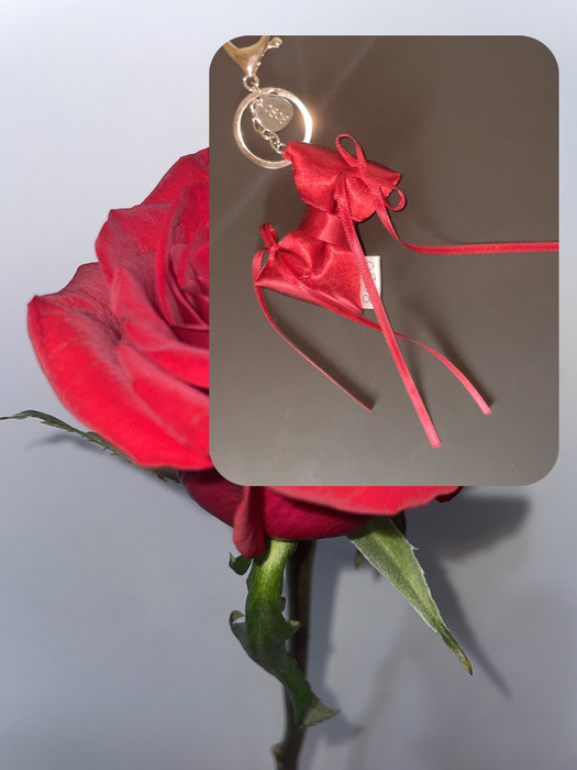 0808 ribbon keyring (rose)
