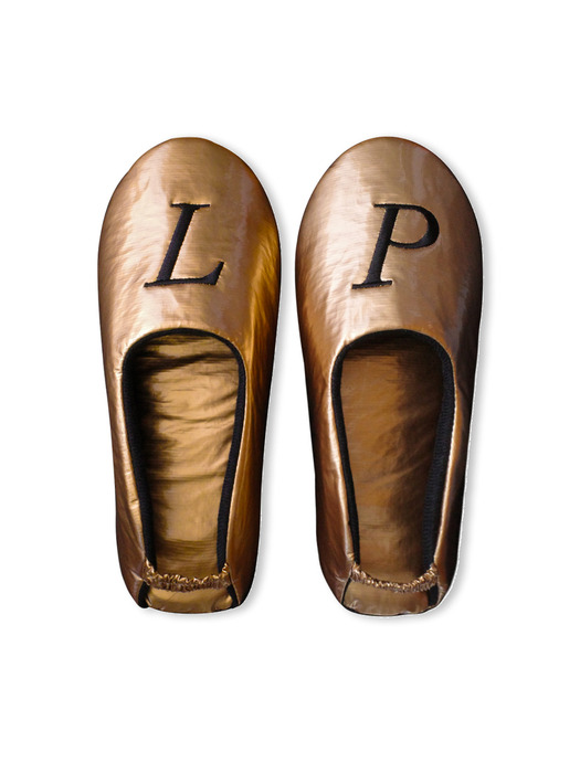 L.P Ballet Flat Room Shoes, Gold