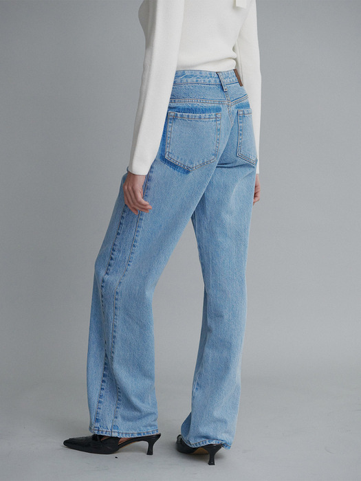 Colorblock Paneled Denim Pants SJ4SL672-22