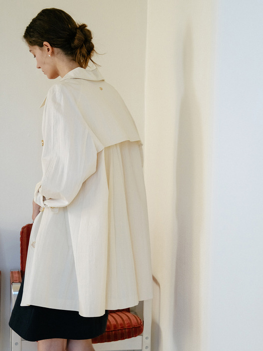 Kayla Trench Half Coat_Cream